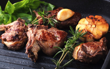 Roasted lamb ribs with spices