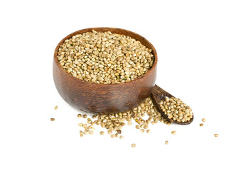hemp seeds isolated on white