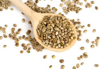 hemp seeds isolated on white