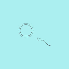 Flat Icon of egg and spermatozoon