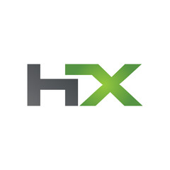 Fototapeta premium HX company linked letter logo green