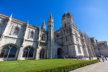 Fototapeta na wymiar Monastery dos Jeronimos in Belem, Lisbon, Portugal.