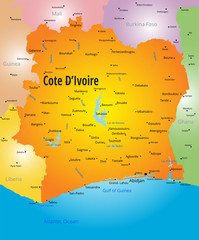 Cote d Ivoire map
