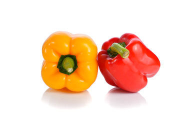 Fresh peppers isolated on white background