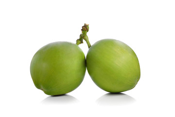 Green coconut isolated on white background