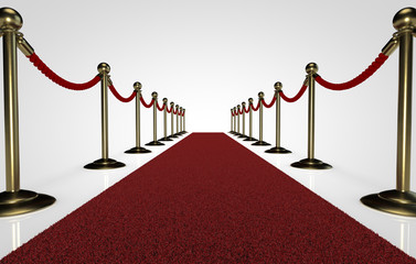 Red carpet on white