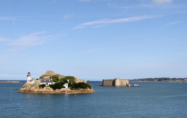 Baie de Morlaix , île Louët, château du taureau, bretagne, finistère