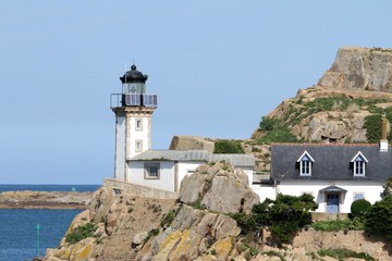 Fototapeta na wymiar Baie de Morlaix , île Louët, château du taureau, bretagne, finistère