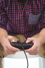 Man playing video game