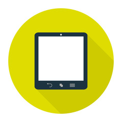 Tablet Icon. Flat Design, Long Shadow. Isolated