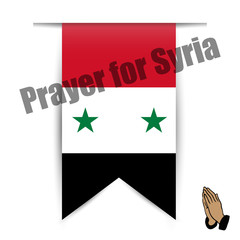 Illustration flag of hanging prayer for Syria