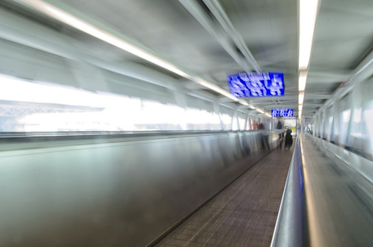conveyor belt in the airport of Rome
