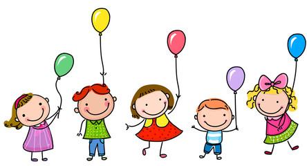 Kids and balloon