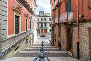 downtown street view in Potenza, Italy