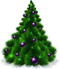 Christmas tree isolated - vector illustration