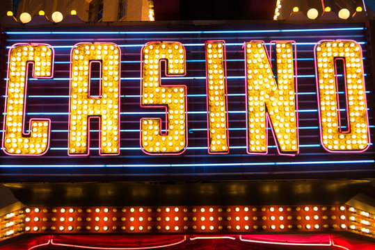 Casino Sign in Lights. Casino sign in lights and neon. Las Vegas, Nevada.