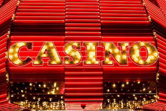 Casino Sign in Lights and Neon. Casino sign in lights and neon. Las Vegas, Nevada.