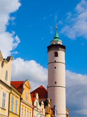 Naklejka premium Peace Square with Tower of Domazlice