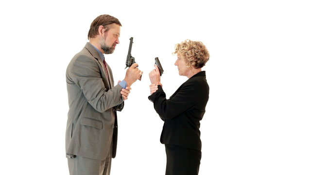 Cheating business partner dual gunfight