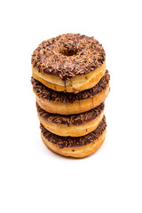 Stack of chocolate donuts