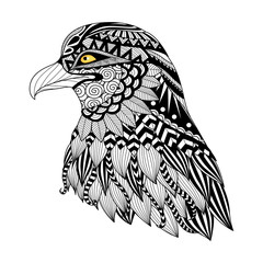 Naklejki  Detail zentangle eagle for coloring page, tattoo, t shirt design, logo and so on.