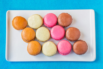 Rectangular Plate of Colorful Macarons