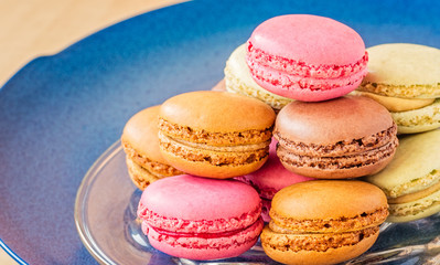 Plate of Colorful Macarons