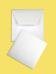 Close-up of envelope and card.