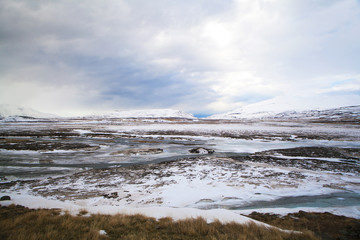 Volcanic mountain landscape in Iceland