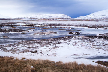 Volcanic mountain landscape in Iceland