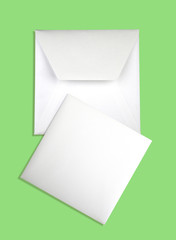 Close-up of envelope and card.