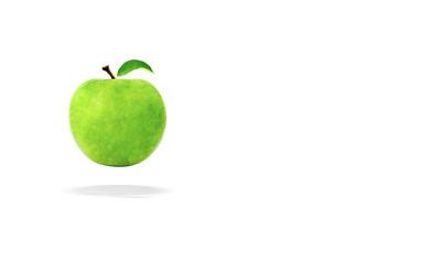 Green apple on a bright background