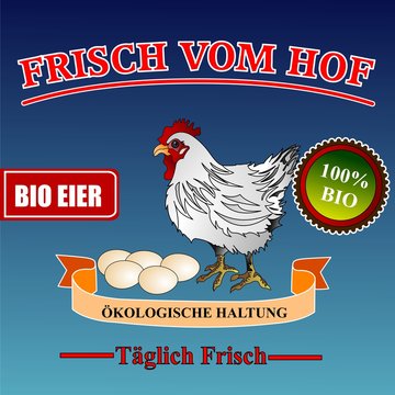 Frische Bio Eier - Werbeplakat