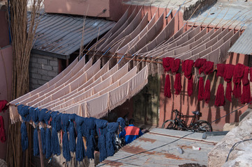 Lana colorata artigianale a marrakech