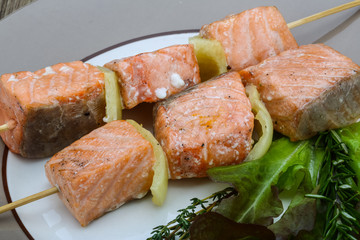 Salmon skewer
