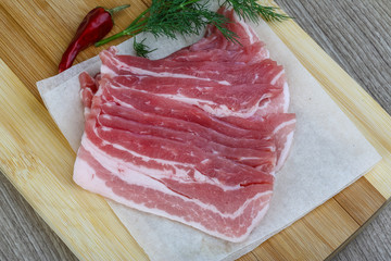 Raw bacon