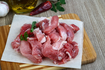 Diced pork meat