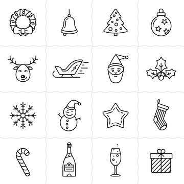 Christmas icons set - Simplus series
