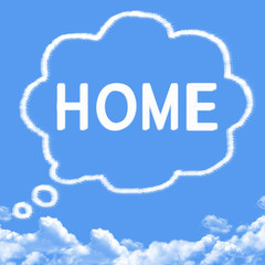 Fototapeta premium Cloud shaped as Dream house