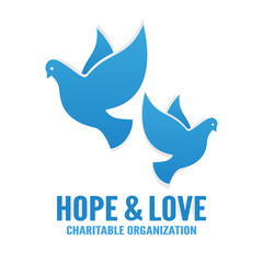 Vector pigeon logo, label, badge or icon