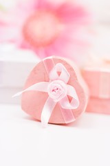 Pink Gift box in heart shape