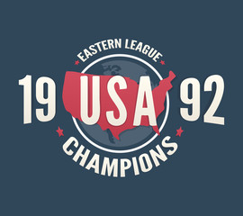 USA League Champions t-shirt apparel fashion design. Vintage