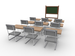 Fototapeta premium 3d empty classroom