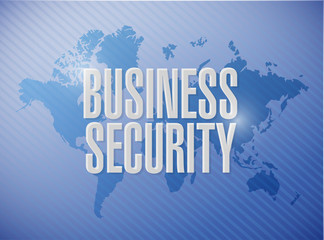 Business security world map sign concept