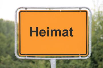 Ein Schild Heimat