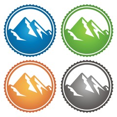 Mountain Peak Logo. Mountain logo design, vector rocks and peaks