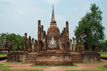 Obraz premium Wat Mahathat im Sukhothai Historical Park, Thailand