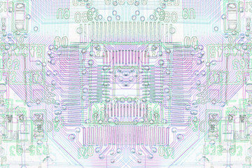 Microelectronics, white background chips concept