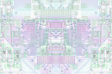 Microelectronics, white background chips concept