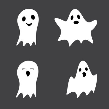 Set of cute ghosts